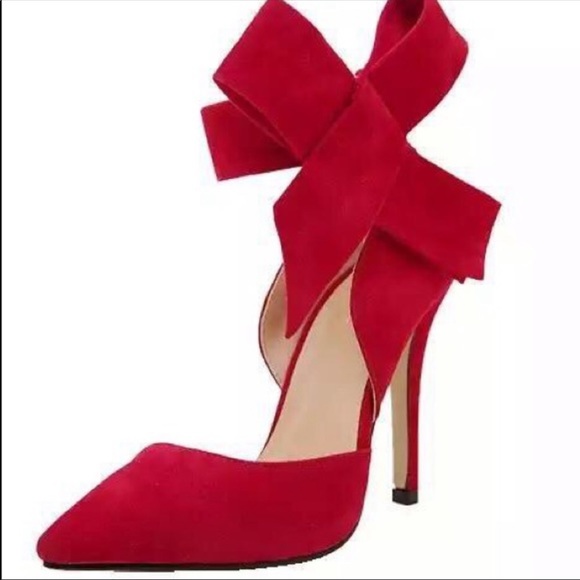 Bow Tie Red High Heels - Picture 2 of 5